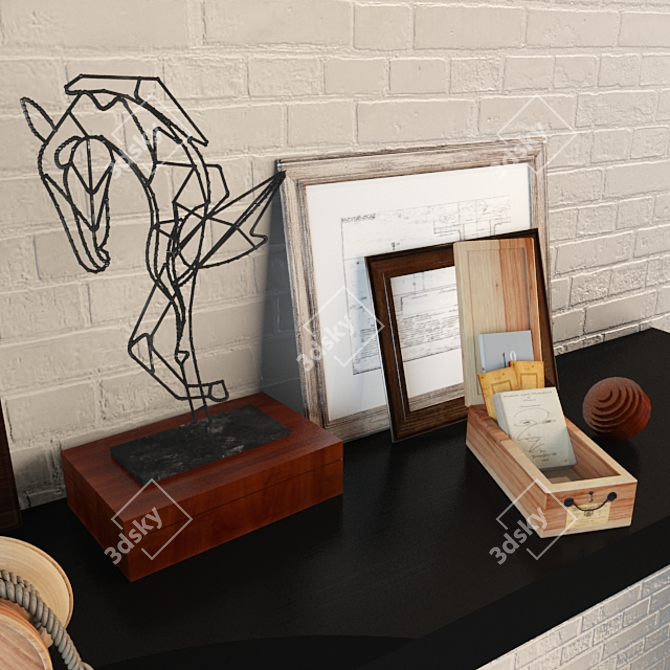 Wire Horse Sculpture Set | Pottery Barn 3D model image 3