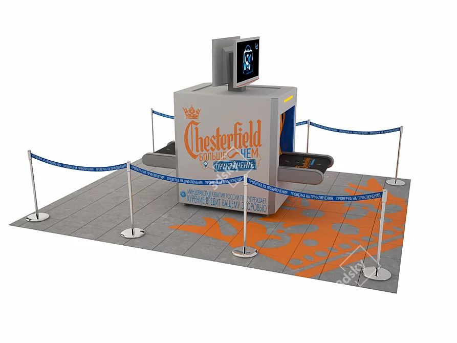 Airport Security Scanner: Branding on Flooring 3D model image 2