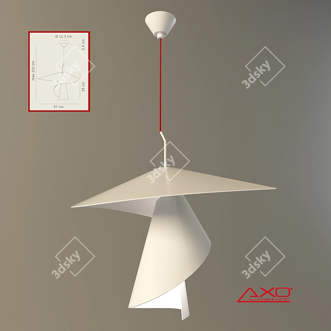 Sleek Axo Spiry Pendant 3D model image 1