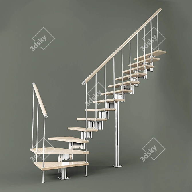 Attic Staircase Solution 3D model image 1