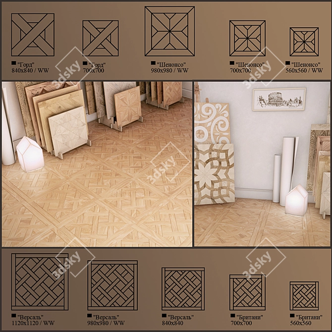 Exquisite Parquet Collection 3D model image 1