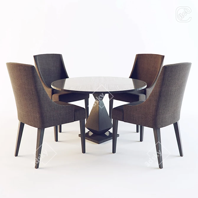 Contemporary Table Set 3D model image 1