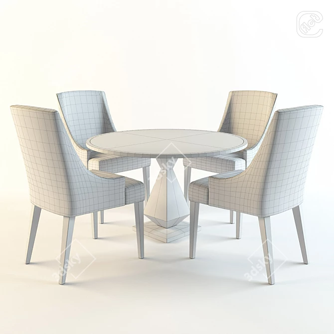 Contemporary Table Set 3D model image 2