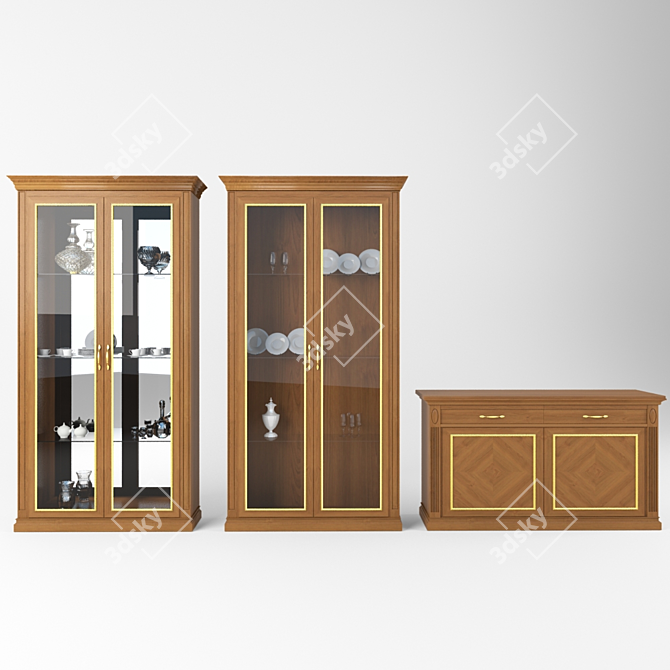 Elegant Vintage Chests of Drawers 3D model image 1