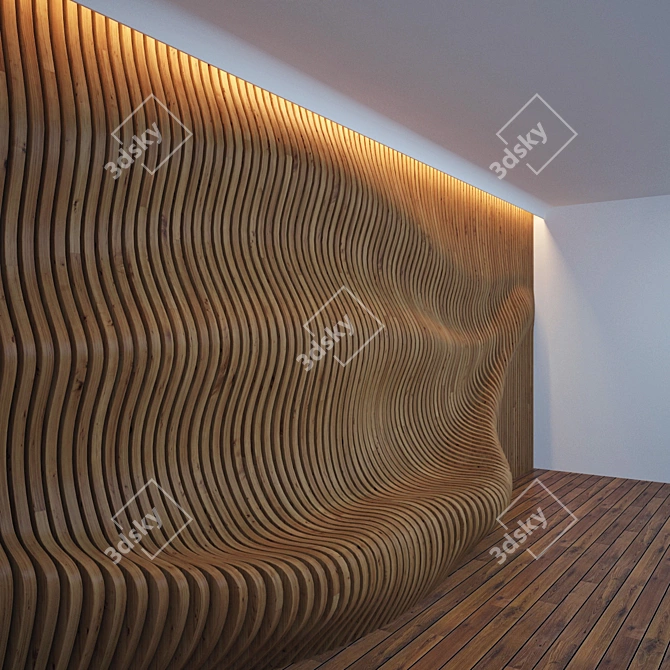 Sauna Entrance Decor Bench 3D model image 1