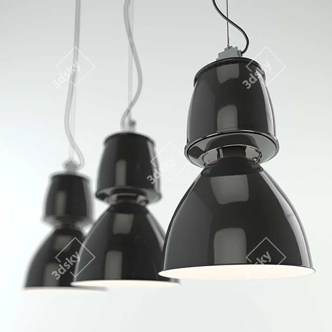 Rustic Metal Pendant Lamp 3D model image 1