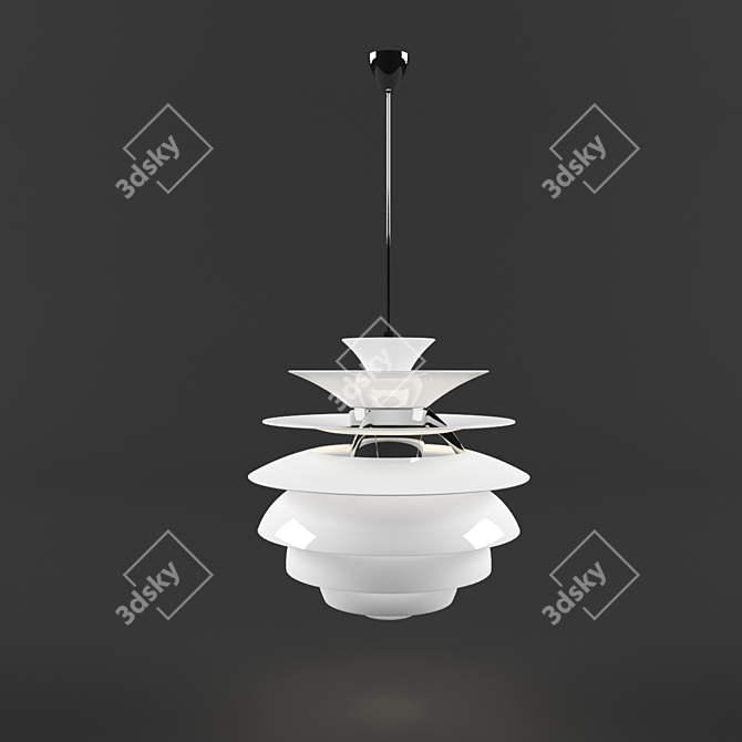 Sleek Snowball Pendant Light 3D model image 1