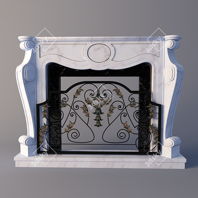 Modern Electric Fireplace Decor 3D model image 1