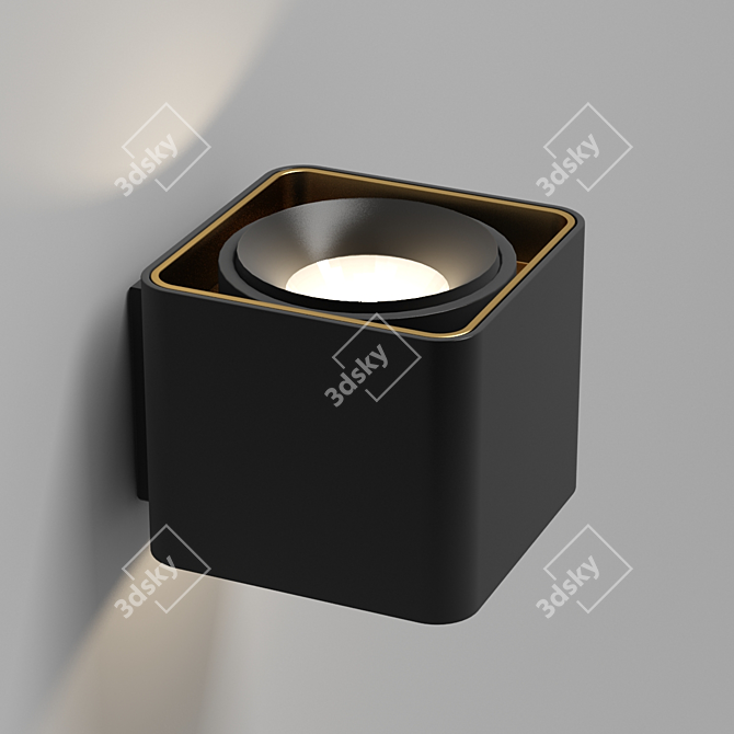 Black & Gold Wall Sconce 3D model image 1