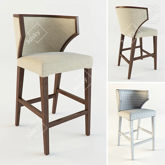 Elevate your seating with trendy bar stool 3D model image 1