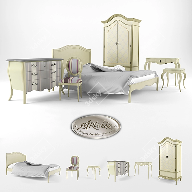 Provence-inspired Artichoke Furniture Set 3D model image 1