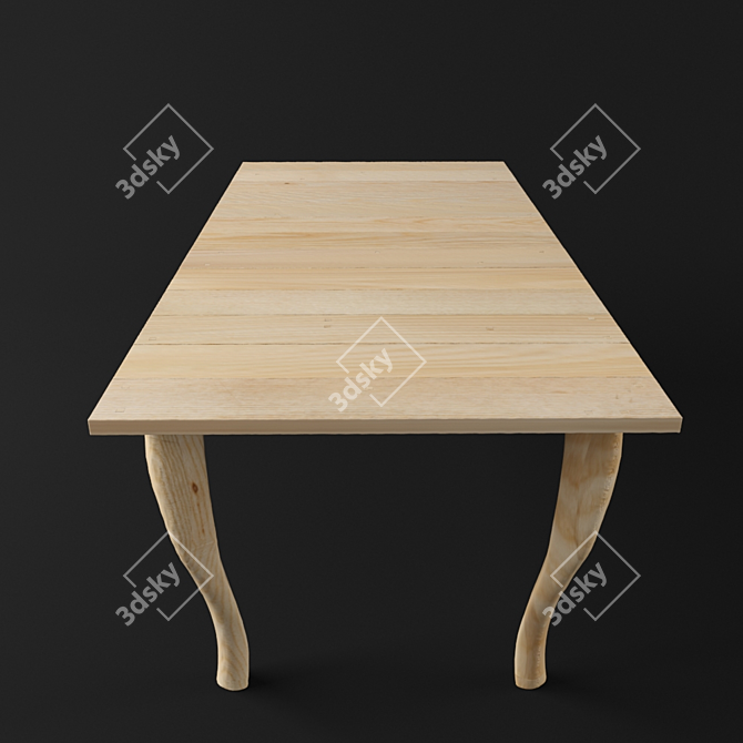 Sleek 200x100cm Dining Table 3D model image 2