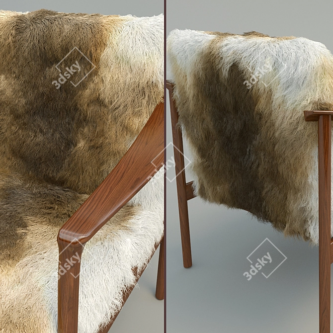 Cozy Lodge Armchair 3D model image 2