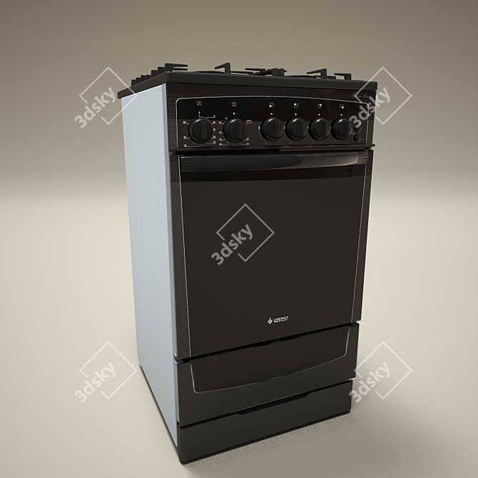 Title: GEFEST Gas Stove 3D model image 1