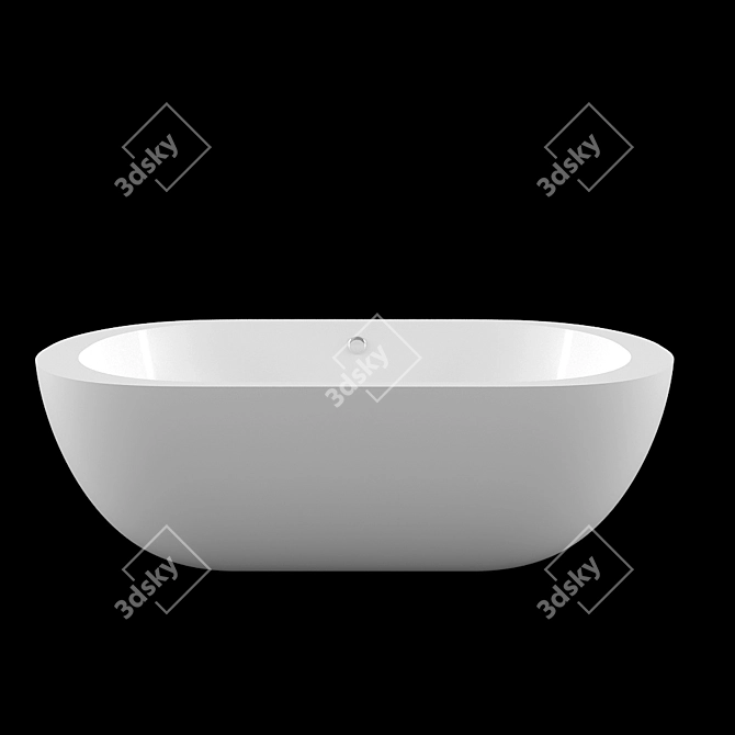Luxurious Oval Acrylic Bathtub 3D model image 1