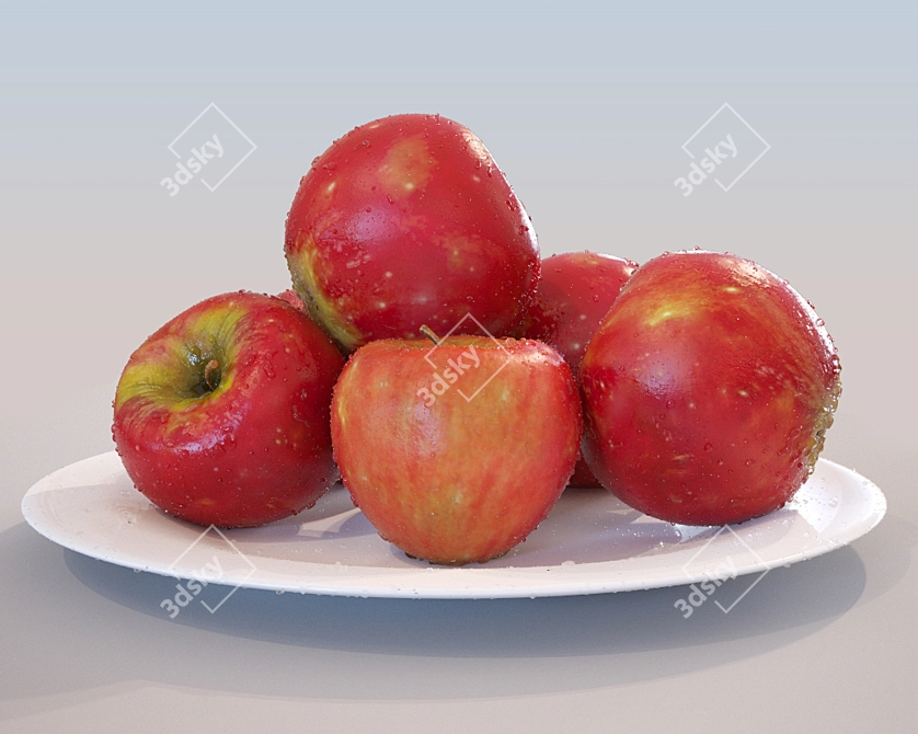 Fresh Juicy Apples 3D model image 1