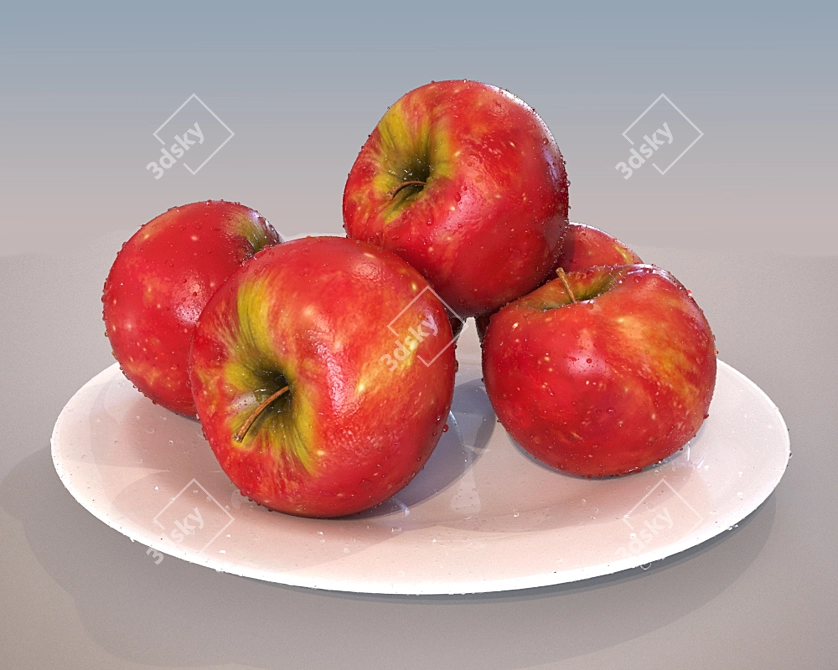 Fresh Juicy Apples 3D model image 2
