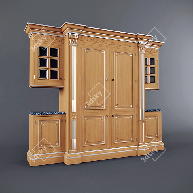 Elegant Wood Kitchen: Onlywood Lux 3D model image 2