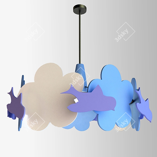 Elegant FIDORIA Hanging Lamp 3D model image 1