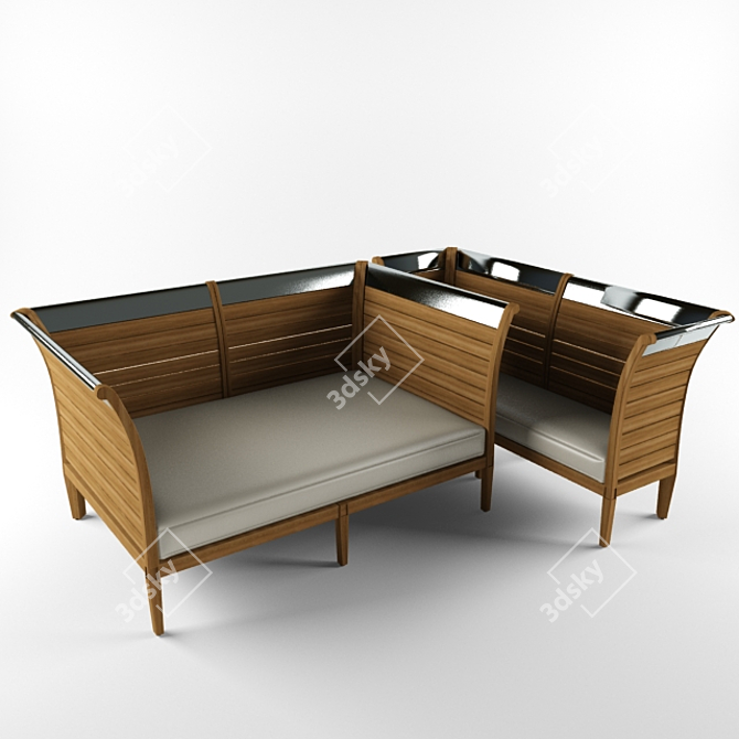 Sleek Sherwood Sofa: Philippe Starck 3D model image 3