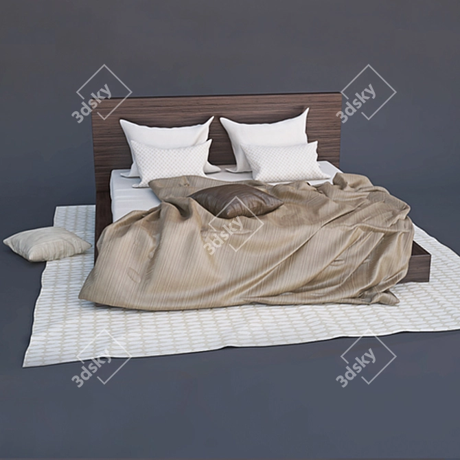 Luxury Bedding with IL Loft Fabrics 3D model image 1