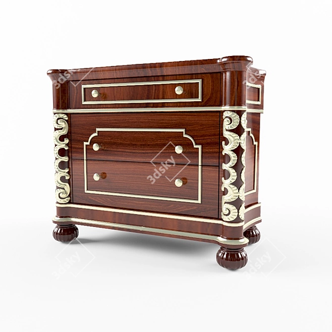 Elegant Nightstand by Riva 3D model image 1