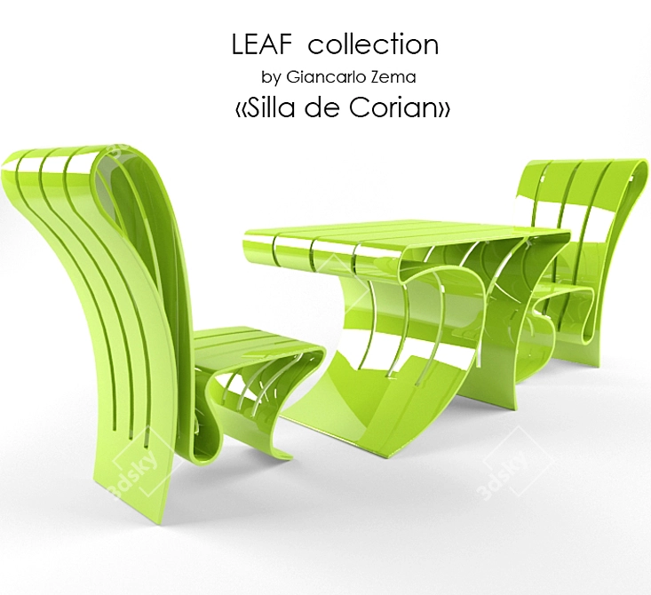 Giancarlo Zema's Leaf Furniture Set 3D model image 1