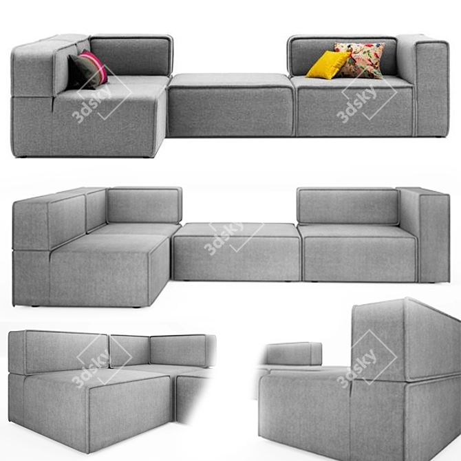 Carmo CA26 Divan: Versatile Styles & Colors 3D model image 1