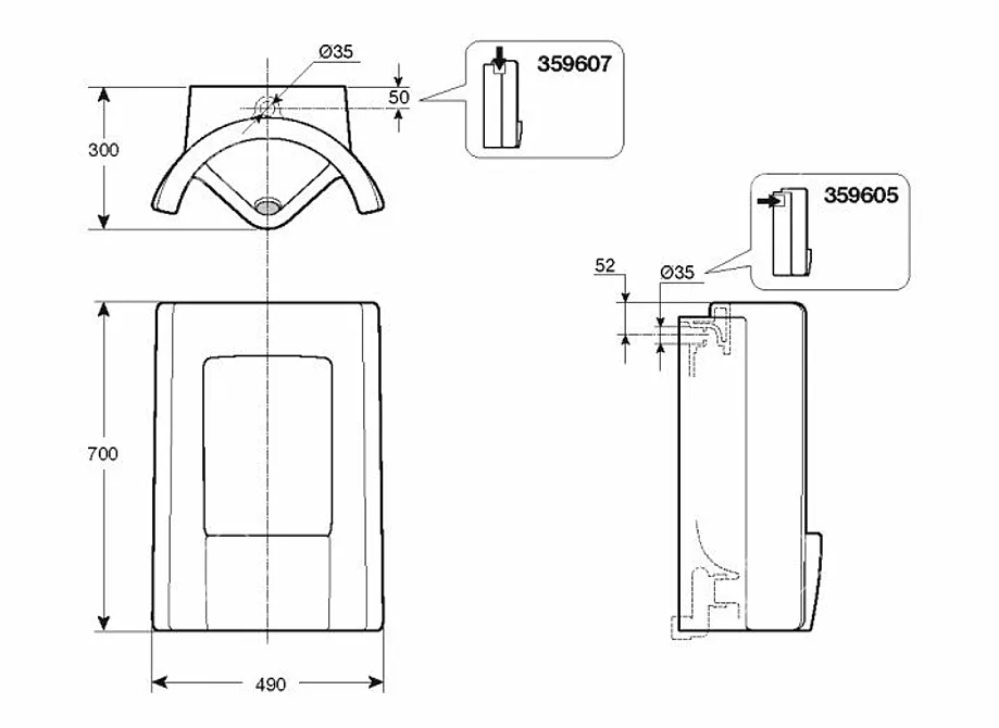 Roca Site Frontal Urinal: Innovative Design 3D model image 3