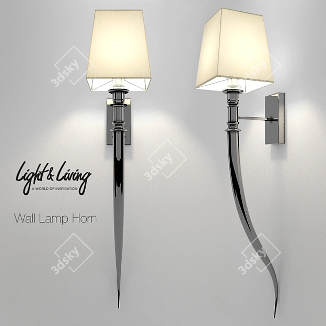 Horn Large Wall Lamp 72cm 3D model image 1