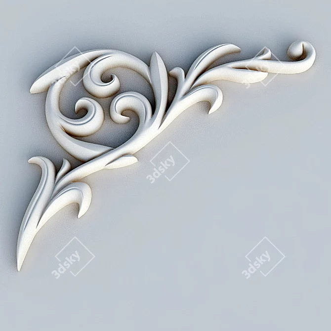 CNC Cut Decorative Corner 3D model image 1