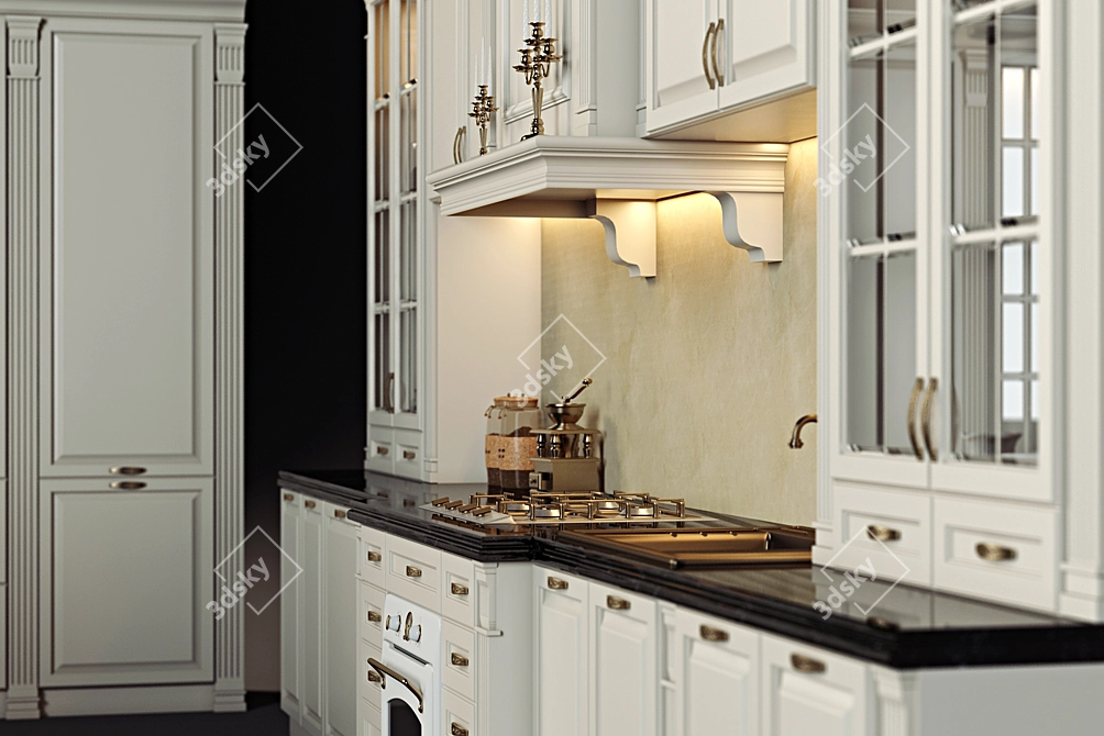 Elegant Traditional Kitchen 3D model image 2