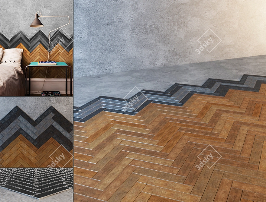 Wall Decor Block Parquet 3D model image 1