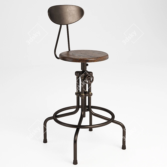 Elegant Isaac Counter Stool 3D model image 1