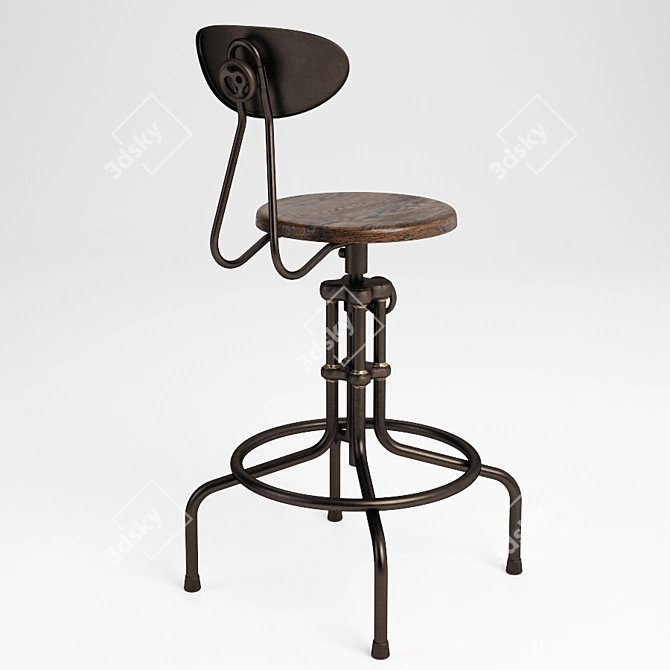 Elegant Isaac Counter Stool 3D model image 2