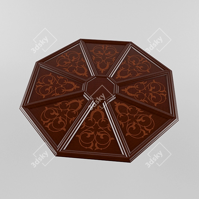 Classic Wooden Ceiling 3D model image 1