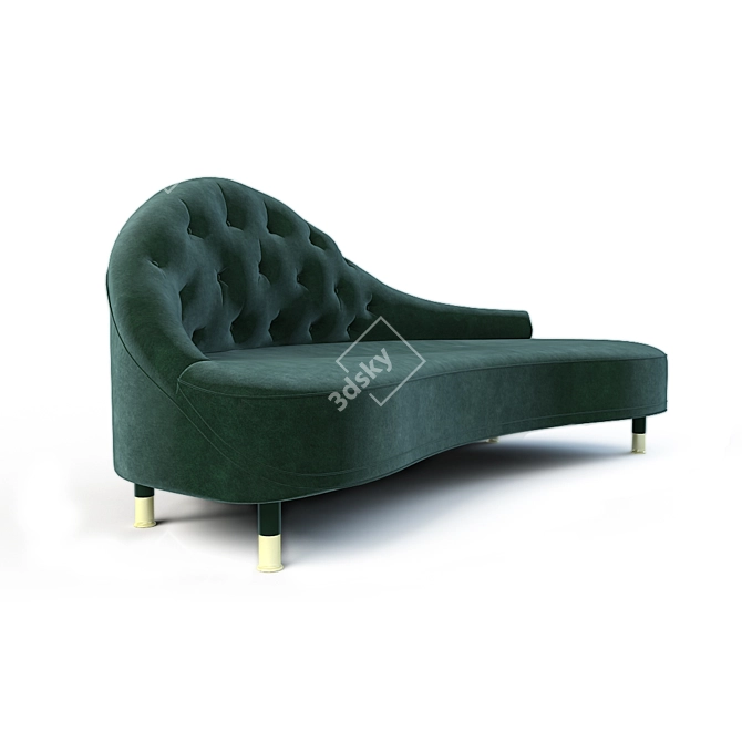 Velvet Couch 3D model image 2
