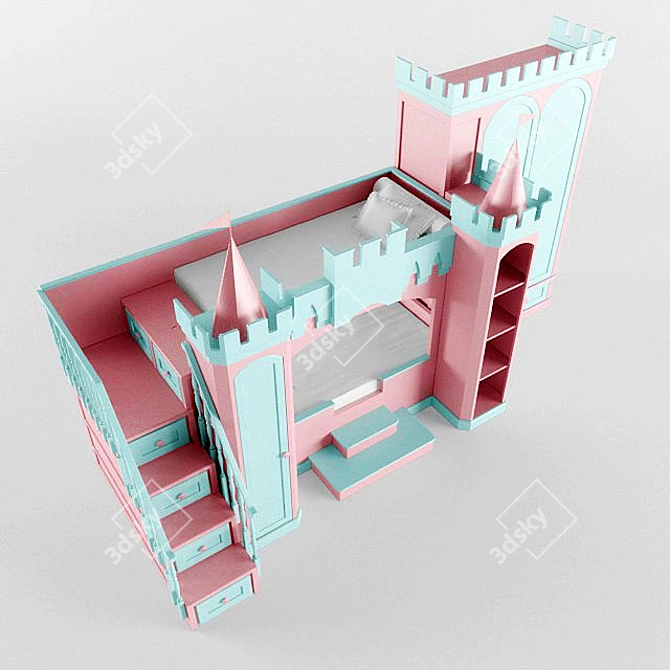 Fortress Bed for Kids - Spacious Storage 3D model image 3