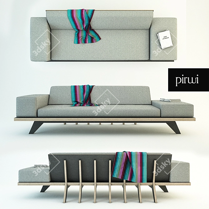 Pirwi SP Sofa - Chic and Compact 65x160cm Design 3D model image 1