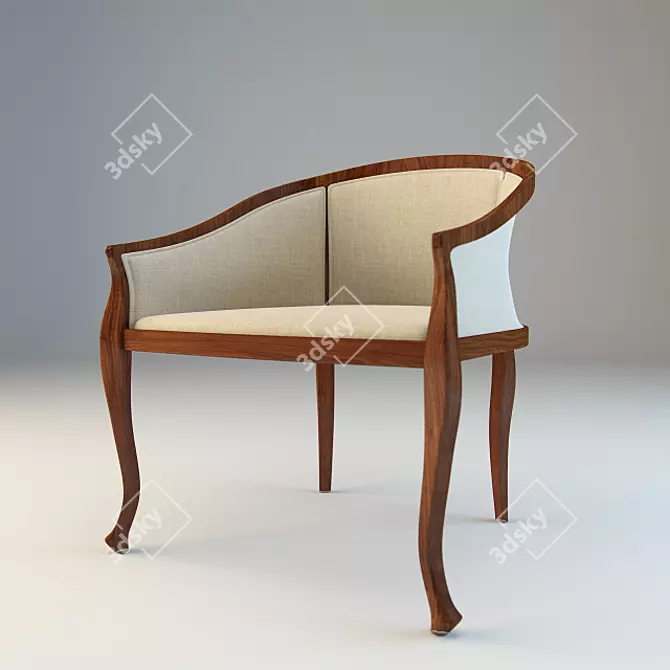 Elegant Classic Armchair - Easy Assembly 3D model image 1