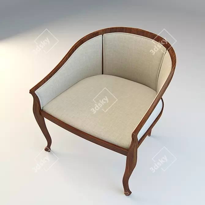 Elegant Classic Armchair - Easy Assembly 3D model image 3