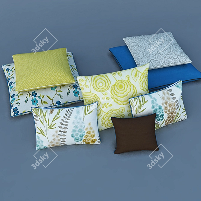 Harlequin Fabrics: Pillows & Curtains 3D model image 3