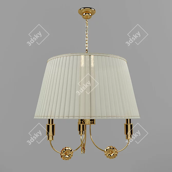 Classic 3-Arm Chandelier 3D model image 1