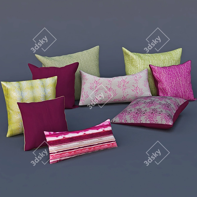 Harlequin Fabric Pillows: Decorate with Style 3D model image 1