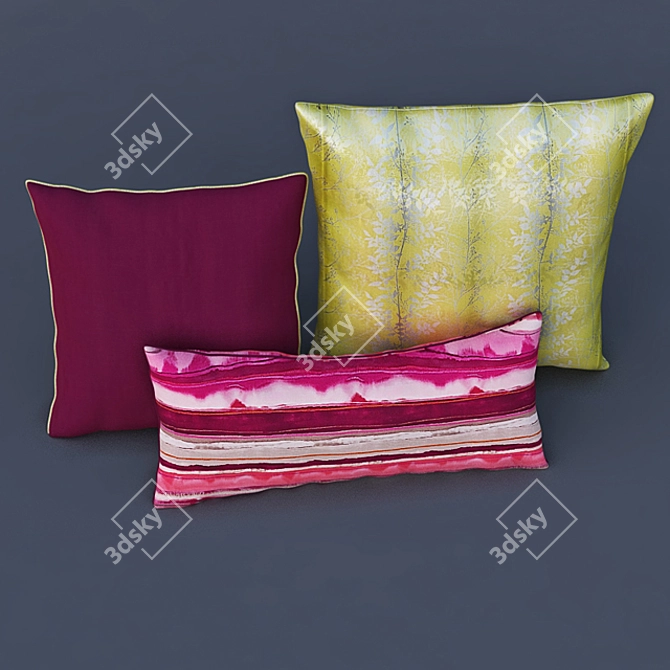 Harlequin Fabric Pillows: Decorate with Style 3D model image 2