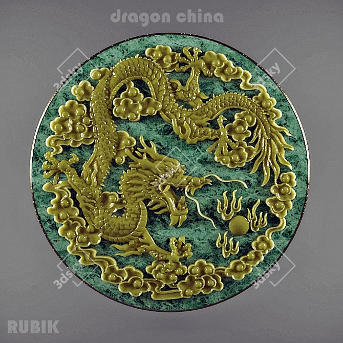 Mystical Dragon Figurine 3D model image 1