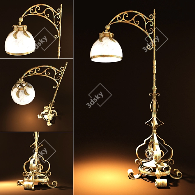 Protea Rustic Floor Lamp 3D model image 1