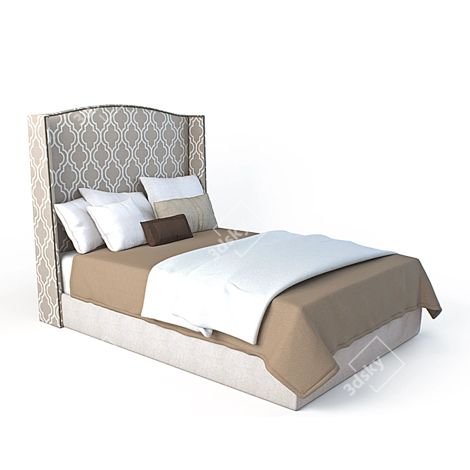 Elegant Heatherly Hampton Bedhead 3D model image 1