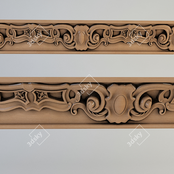 Elegant Window Cornice 3D model image 1