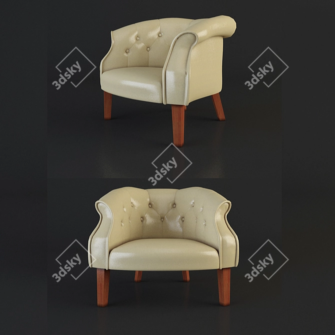 Elegant Comfort Chair 3D model image 3